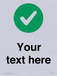 IV7136: Custom plain background, green circle with tick