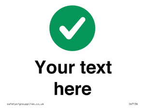 IV7136: Custom plain background, green circle with tick