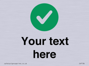 IV7136: Custom plain background, green circle with tick