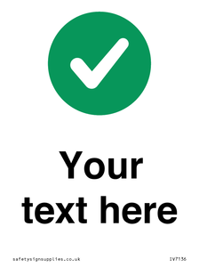 IV7136: Custom plain background, green circle with tick