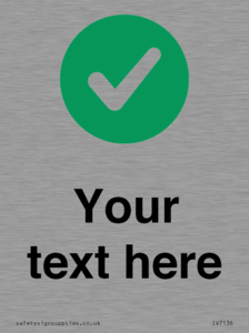 IV7136: Custom plain background, green circle with tick