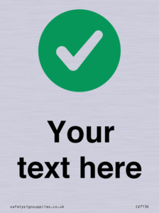 IV7136: Custom plain background, green circle with tick