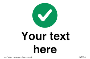 IV7136: Custom plain background, green circle with tick