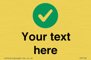 IV7136: Custom plain background, green circle with tick