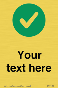 IV7136: Custom plain background, green circle with tick