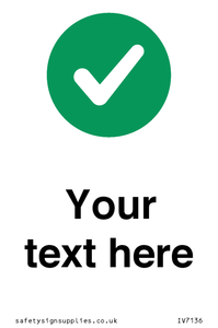 IV7136: Custom plain background, green circle with tick