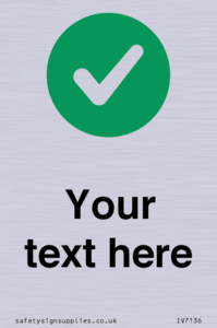 IV7136: Custom plain background, green circle with tick