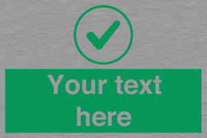 IV7137: Custom green background, green tick in circle sign