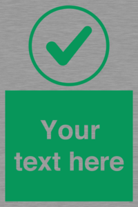 IV7137: Custom green background, green tick in circle sign