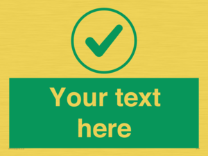 IV7137: Custom green background, green tick in circle sign