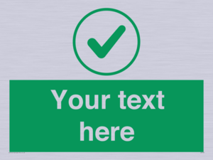 IV7137: Custom green background, green tick in circle sign