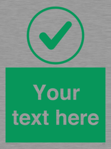 IV7137: Custom green background, green tick in circle sign
