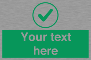 IV7137: Custom green background, green tick in circle sign