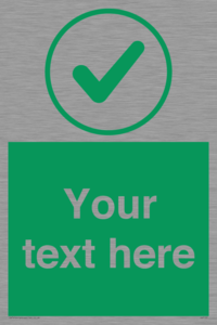 IV7137: Custom green background, green tick in circle sign