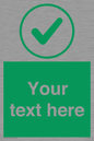 IV7137: Custom green background, green tick in circle sign