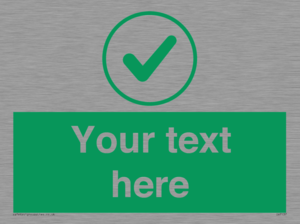 IV7137: Custom green background, green tick in circle sign