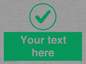 IV7137: Custom green background, green tick in circle sign