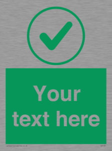 IV7137: Custom green background, green tick in circle sign