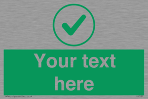 IV7137: Custom green background, green tick in circle sign