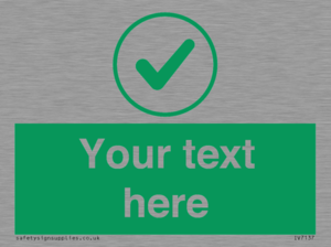 IV7137: Custom green background, green tick in circle sign