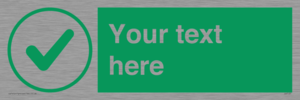 IV7137: Custom green background, green tick in circle sign