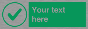 IV7137: Custom green background, green tick in circle sign