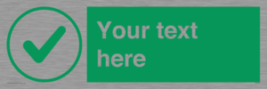 IV7137: Custom green background, green tick in circle sign