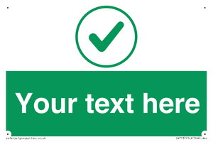 IV7137: Custom green background, green tick in circle sign