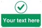 IV7137: Custom green background, green tick in circle sign