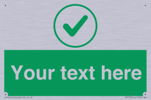 IV7137: Custom green background, green tick in circle sign