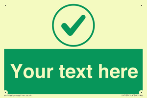 IV7137: Custom green background, green tick in circle sign