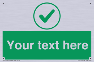 IV7137: Custom green background, green tick in circle sign