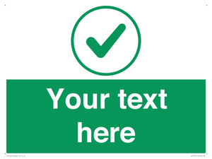IV7137: Custom green background, green tick in circle sign