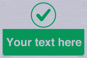 IV7137: Custom green background, green tick in circle sign
