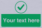 IV7137: Custom green background, green tick in circle sign