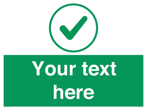 IV7137: Custom green background, green tick in circle sign