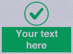 IV7137: Custom green background, green tick in circle sign