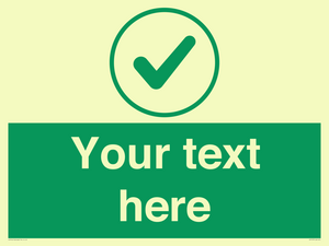 IV7137: Custom green background, green tick in circle sign