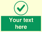 IV7137: Custom green background, green tick in circle sign