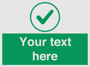 IV7137: Custom green background, green tick in circle sign