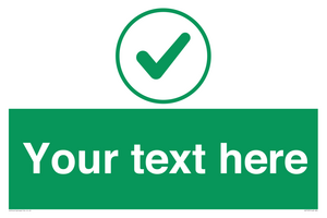 IV7137: Custom green background, green tick in circle sign