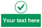 IV7137: Custom green background, green tick in circle sign