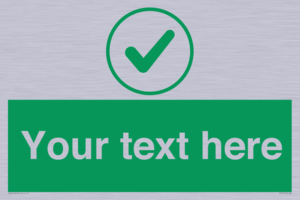 IV7137: Custom green background, green tick in circle sign