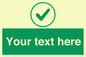 IV7137: Custom green background, green tick in circle sign