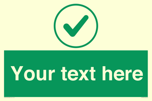 IV7137: Custom green background, green tick in circle sign