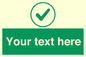 IV7137: Custom green background, green tick in circle sign