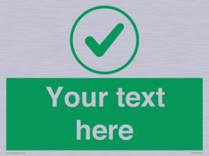 IV7137: Custom green background, green tick in circle sign