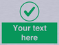 IV7137: Custom green background, green tick in circle sign