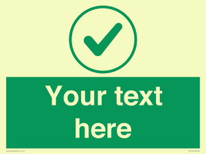 IV7137: Custom green background, green tick in circle sign