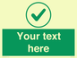 IV7137: Custom green background, green tick in circle sign